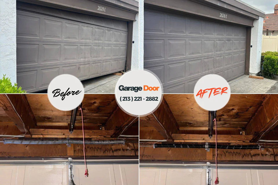 Before and after: garage door repair Encantada-Ranchito-El Calaboz, TX